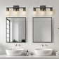18 in. 3-Light Black Vanity Light with Clear Glass Shades for Bathroom
