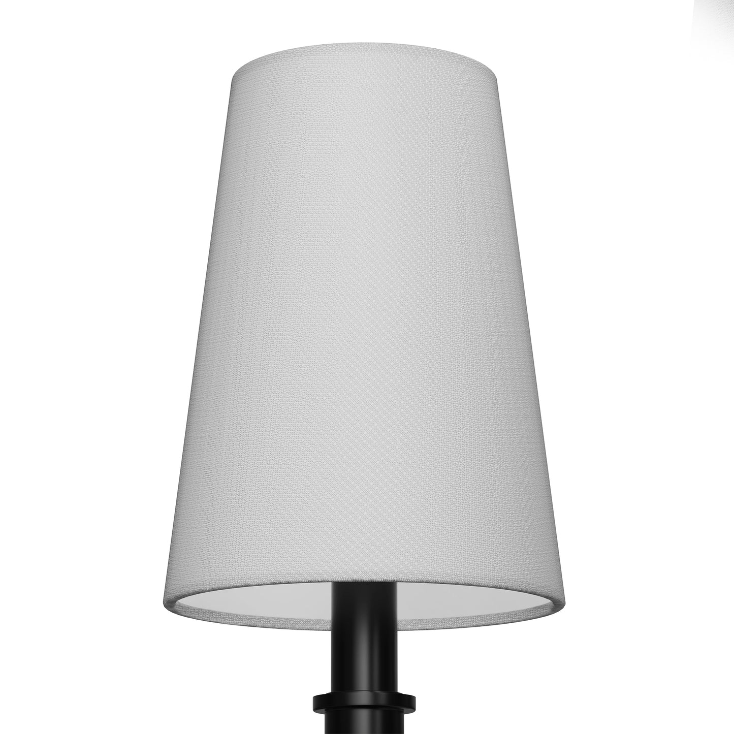 33.8 in. 6-Light Black Farmhouse Chandelier with White Linen Shades for Budget Homes