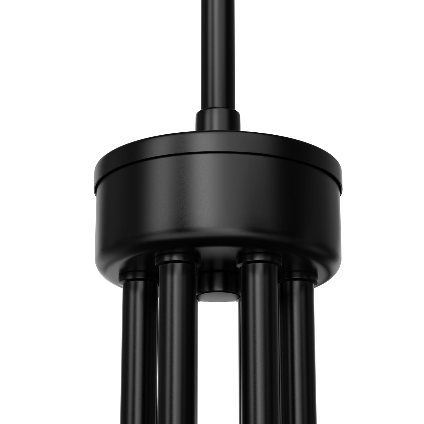 33.8 in. 6-Light Black Farmhouse Chandelier with White Linen Shades for Budget Homes