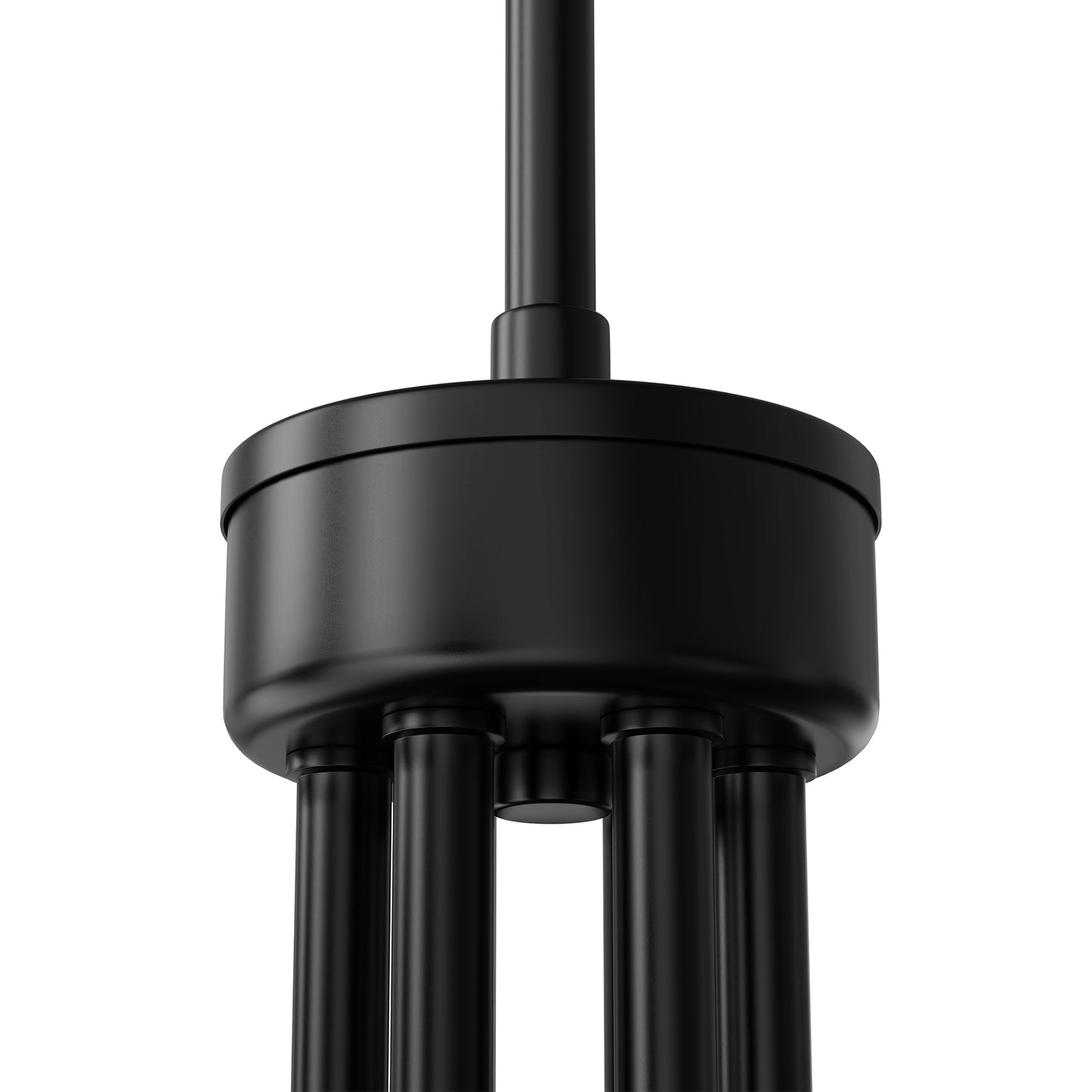 33 in. 6-Light Black Farmhouse Chandelier with White Linen Shades for Budget Homes