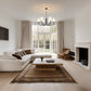 33 in. 6-Light Black Farmhouse Chandelier with White Linen Shades for Budget Homes