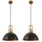 14 in. 1-Light Matte Black Farmhouse Pendant Light Hanging Industrial Ceiling Lights Fixture for Kitchen Island (2-Pack)