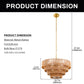 20in. 6-Light Hand Woven Rattan Pendant Light, Boho Brown Large Farmhouse Chandelier 4-Tier Rattan Shade for Living Room