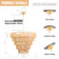 26 in. 8-Light Boho Brown Rattan Pendant, Affordable Brass E12 Chandelier