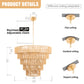 26 in. 8-Light Boho Brown Rattan Pendant, Affordable Brass E12 Chandelier