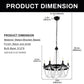 6-Light Matte Black Chandelier with White Wood Beads for Dining Rooms and Entryways