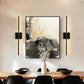350° Rotate Black Dimmable Wireless Integrated LED Wall Sconce with Remote, Sconce Wall Decor for Living Room(2-Pack)