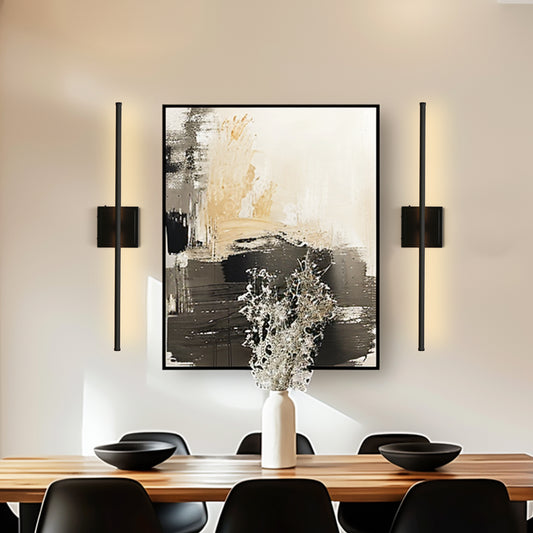 350° Rotate Black Dimmable Wireless Integrated LED Wall Sconce with Remote, Sconce Wall Decor for Living Room(2-Pack)