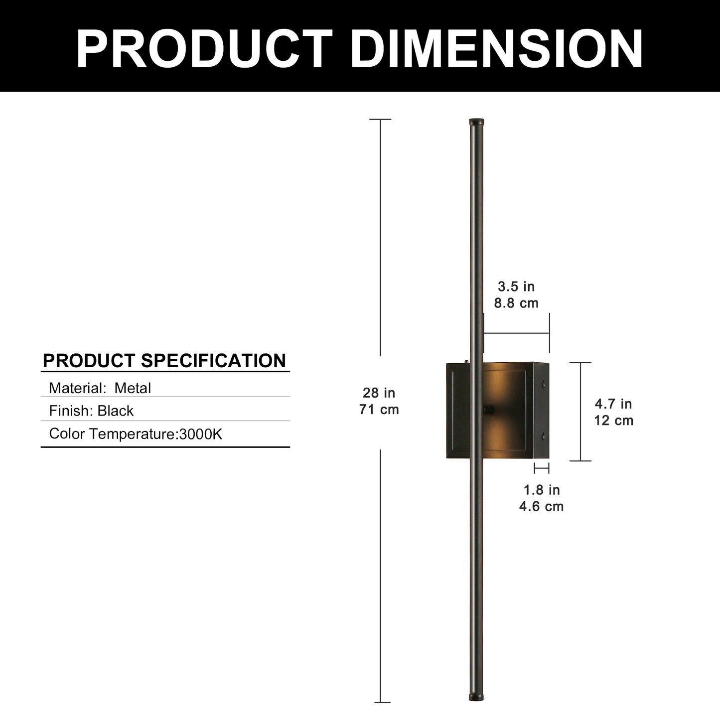 350° Rotate Black Dimmable Wireless Integrated LED Wall Sconce with Remote, Sconce Wall Decor for Living Room(2-Pack)