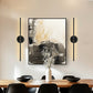 350° Rotate Black Dimmable Wireless Integrated LED Wall Sconce with Remote, Sconce Wall Decor for Living Room(2-Pack)