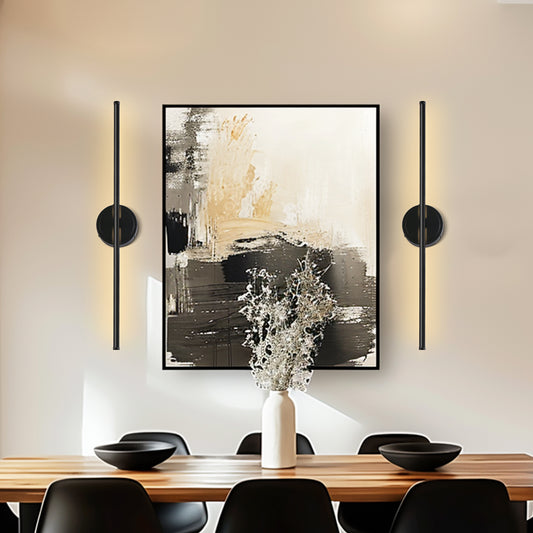 350° Rotate Black Dimmable Wireless Integrated LED Wall Sconce with Remote, Sconce Wall Decor for Living Room(2-Pack)