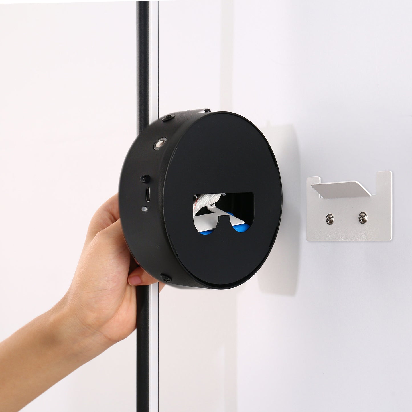 350° Rotate Black Dimmable Wireless Integrated LED Wall Sconce with Remote, Sconce Wall Decor for Living Room(2-Pack)