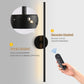 350° Rotate Black Dimmable Wireless Integrated LED Wall Sconce with Remote, Sconce Wall Decor for Living Room(2-Pack)