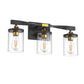 20 in. 3-Light Black and Gold Bathroom Vanity Light Fixtures Over Mirror, Ideal for Bathroom, Hallway, Bedroom