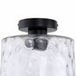 9 in. 1-Light Black Modern Semi Flush Mount Ceiling Light Industrial Clear Water Glass for Hallway Kitchen Bathroom