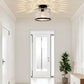 9 in. 1-Light Black Modern Semi Flush Mount Ceiling Light Industrial Clear Water Glass for Hallway Kitchen Bathroom