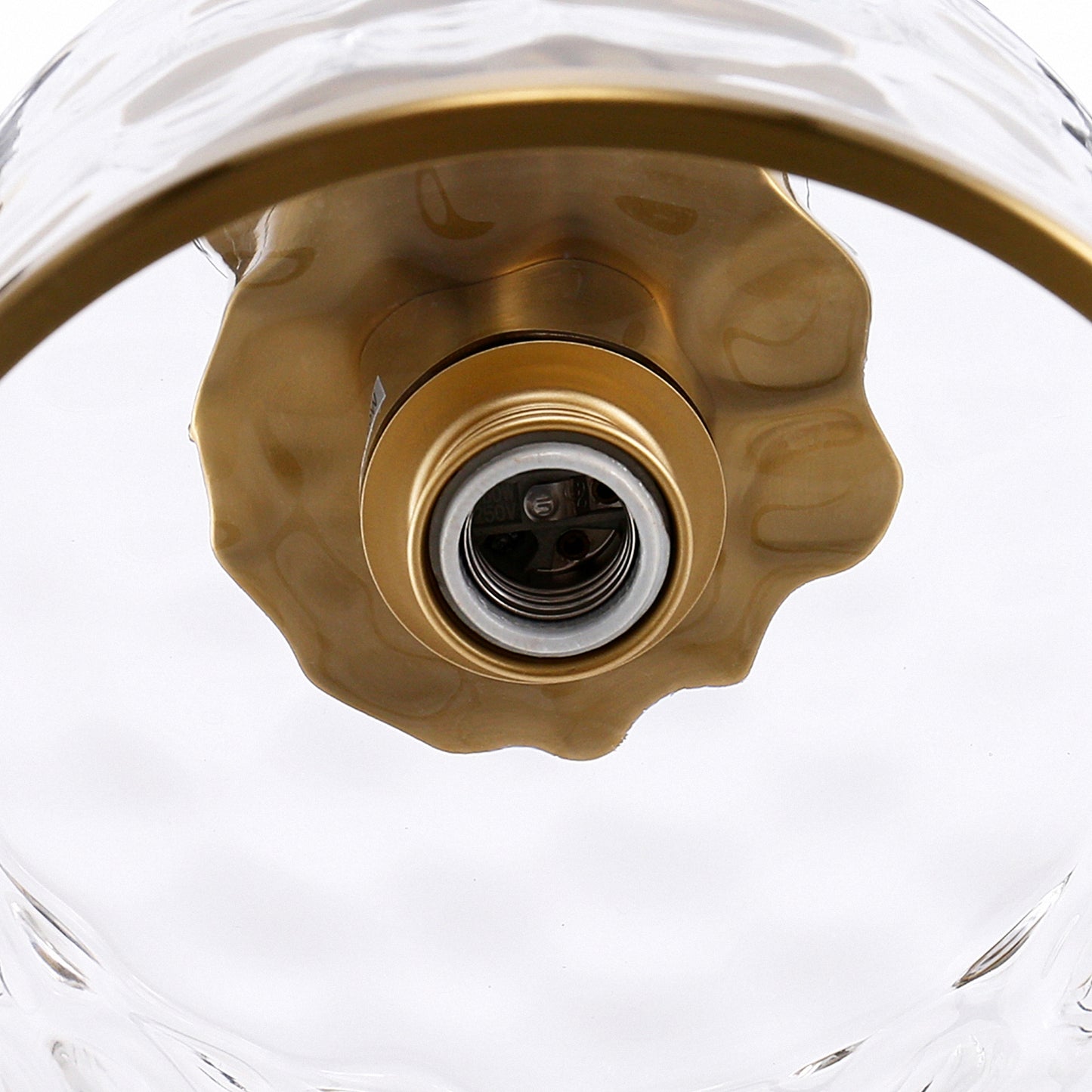9 in. 1-Light Gold Modern Semi Flush Mount Ceiling Light Industrial Clear Water Glass for Hallway Kitchen Bathroom