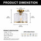 9 in. 1-Light Gold Modern Semi Flush Mount Ceiling Light Industrial Clear Water Glass for Hallway Kitchen Bathroom