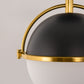 10 in. 1-Light Modern Semi-Flush Mount Ceiling Light with Black and Brass Finish for Living Room, Bedroom