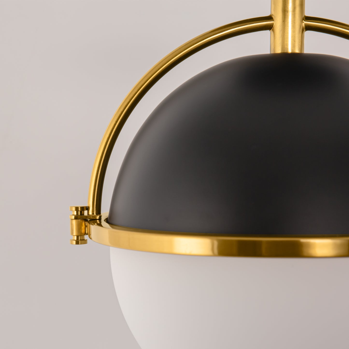 10 in. 1-Light Modern Semi-Flush Mount Ceiling Light with Black and Brass Finish for Living Room, Bedroom