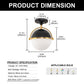 10 in. 1-Light Modern Semi-Flush Mount Ceiling Light with Black and Brass Finish for Living Room, Bedroom