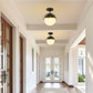 10 in. 1-Light Modern Semi-Flush Mount Ceiling Light with Black and Brass Finish for Living Room, Bedroom