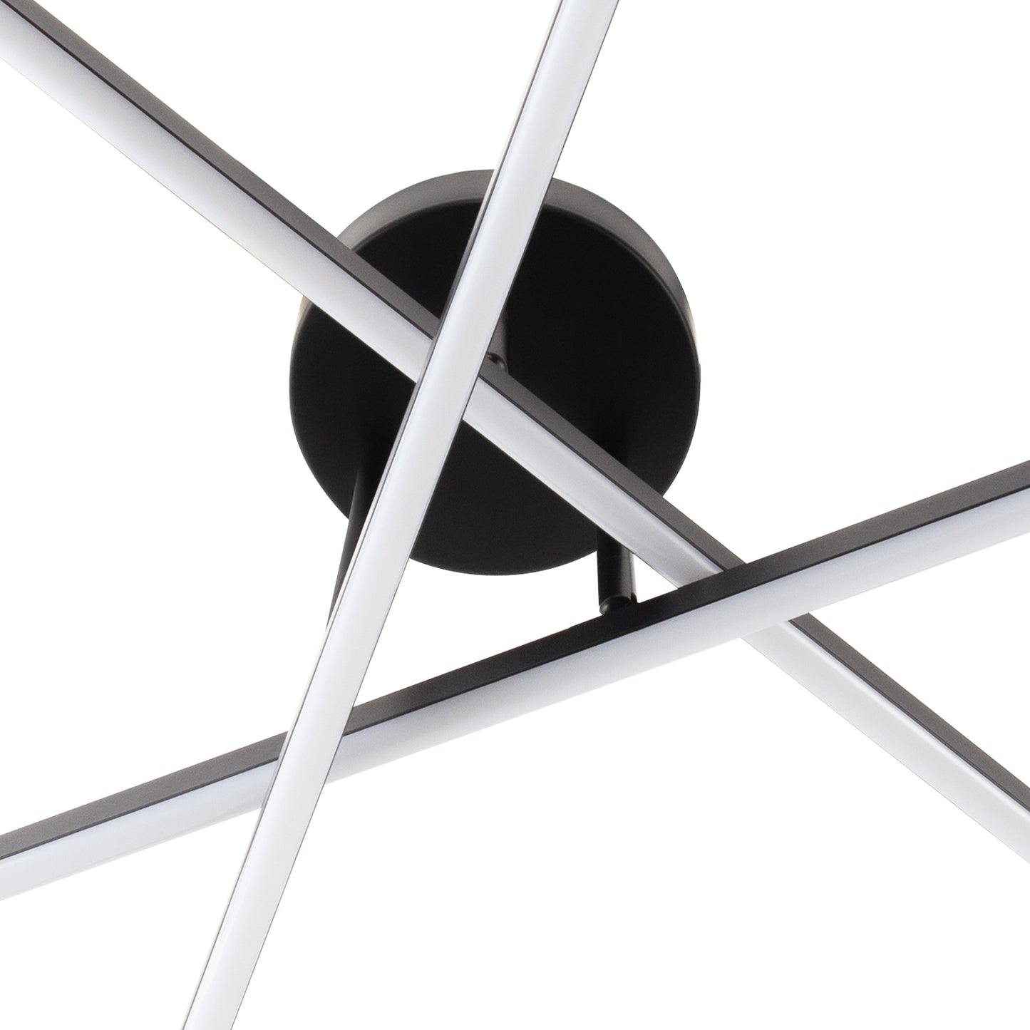 Black LED Chandelier 3-Light Modern Semi Flush Mount Ceiling Light 3000K Sputnik Light for Living Room Bedroom Foyer