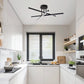 Black LED Chandelier 3-Light Modern Semi Flush Mount Ceiling Light 3000K Sputnik Light for Living Room Bedroom Foyer