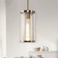1-Light Nickel Pendant Light with Clear Glass Shade, Modern Industrial Lighting for Kitchen Island and Dining Room