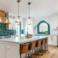 1-Light Nickel Pendant Light with Clear Glass Shade, Modern Industrial Lighting for Kitchen Island and Dining Room