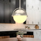 1-Light Brushed Nickel Mini-Pendant Light with Frosted Glass Shade