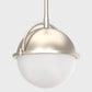 1-Light Brushed Nickel Mini-Pendant Light with Frosted Glass Shade