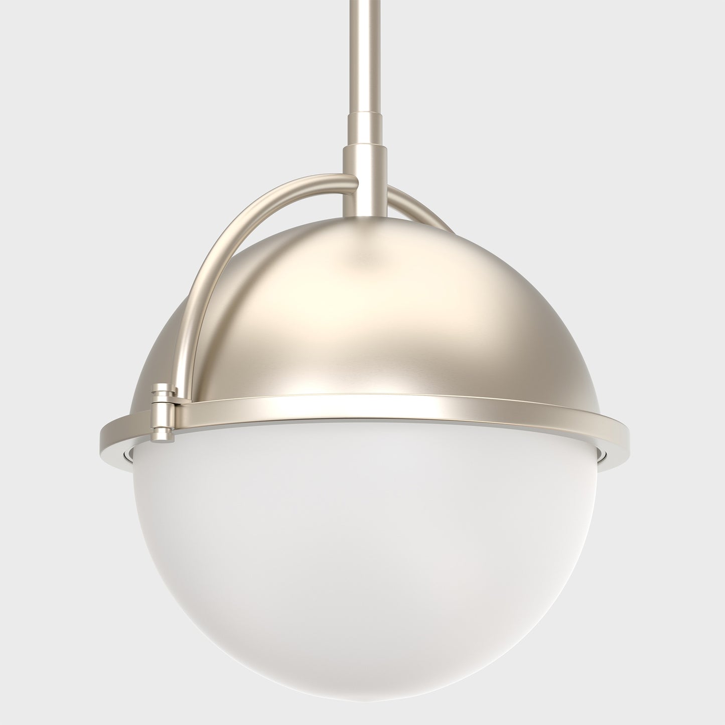 1-Light Brushed Nickel Mini-Pendant Light with Frosted Glass Shade