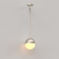 1-Light Brushed Nickel Mini-Pendant Light with Frosted Glass Shade