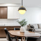 8 in. 1-Light Elegant Metal with Glass Globe Lighting, Matte Black and Gold Finishes for Kitchen Island
