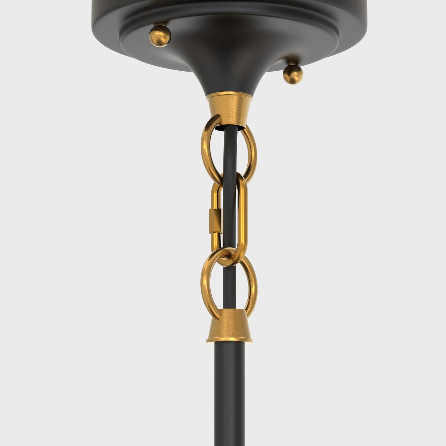 8 in. 1-Light Elegant Metal with Glass Globe Lighting, Matte Black and Gold Finishes for Kitchen Island