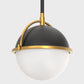 8 in. 1-Light Elegant Metal with Glass Globe Lighting, Matte Black and Gold Finishes for Kitchen Island