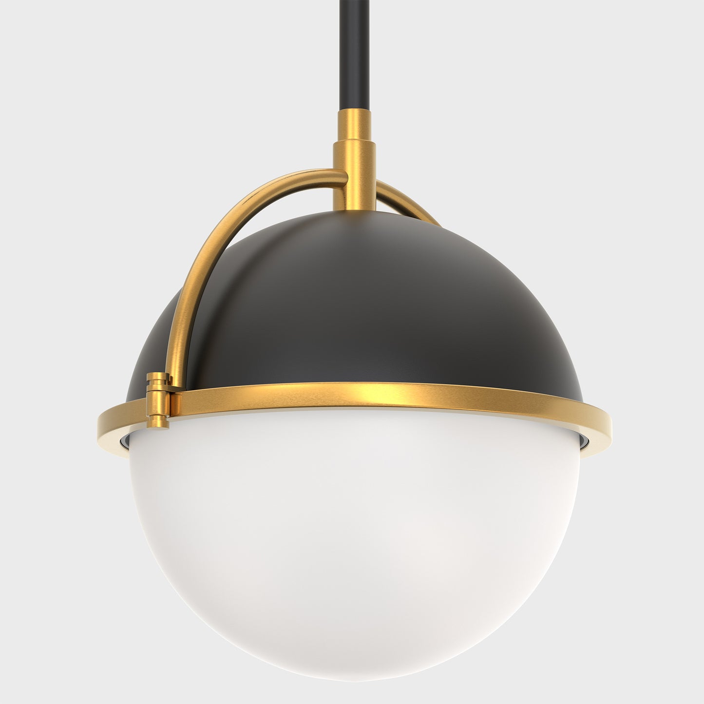 8 in. 1-Light Elegant Metal with Glass Globe Lighting, Matte Black and Gold Finishes for Kitchen Island