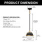 8 in. 1-Light Elegant Metal with Glass Globe Lighting, Matte Black and Gold Finishes for Kitchen Island