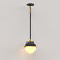 8 in. 1-Light Elegant Metal with Glass Globe Lighting, Matte Black and Gold Finishes for Kitchen Island