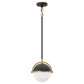 8 in. 1-Light Elegant Metal with Glass Globe Lighting, Matte Black and Gold Finishes for Kitchen Island