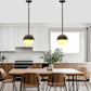 8 in. 1-Light Elegant Metal with Glass Globe Lighting, Matte Black and Gold Finishes for Kitchen Island