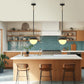 8 in. 1-Light Elegant Metal with Glass Globe Lighting, Matte Black and Gold Finishes for Kitchen Island