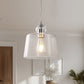 1-Light Brushed Nickel Pendant Light with Seeded Glass for Dining Rooms, Kitchen Islands, and Entryways