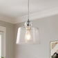 1-Light Brushed Nickel Pendant Light with Seeded Glass for Dining Rooms, Kitchen Islands, and Entryways