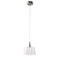 1-Light Brushed Nickel Pendant Light with Seeded Glass for Dining Rooms, Kitchen Islands, and Entryways