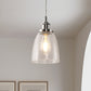 6 in.1-Light Brushed Nickel Industrial Glass Pendant Light, Hanging Ceiling Fixture for Kitchen, Bar, and Dining Room