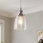 6 in.1-Light Brushed Nickel Industrial Glass Pendant Light, Hanging Ceiling Fixture for Kitchen, Bar, and Dining Room