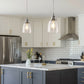 6 in.1-Light Brushed Nickel Industrial Glass Pendant Light, Hanging Ceiling Fixture for Kitchen, Bar, and Dining Room