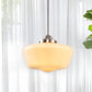 Farmhouse 1-Light Brushed Nickel Pendant Light with Milk White Frosted Glass Shade for Kitchen, Hallway, and Entryway